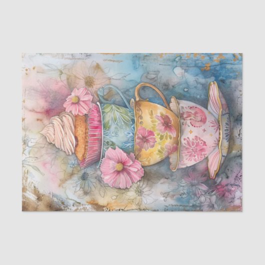 BOHO TEA PARTY DECOUPAGE TISSUPAPIER SEIDENPAPIER (Vorderseite)