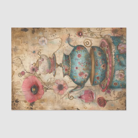 BOHO TEA PARTY DECOUPAGE TISSUPAPIER SEIDENPAPIER (Vorderseite)