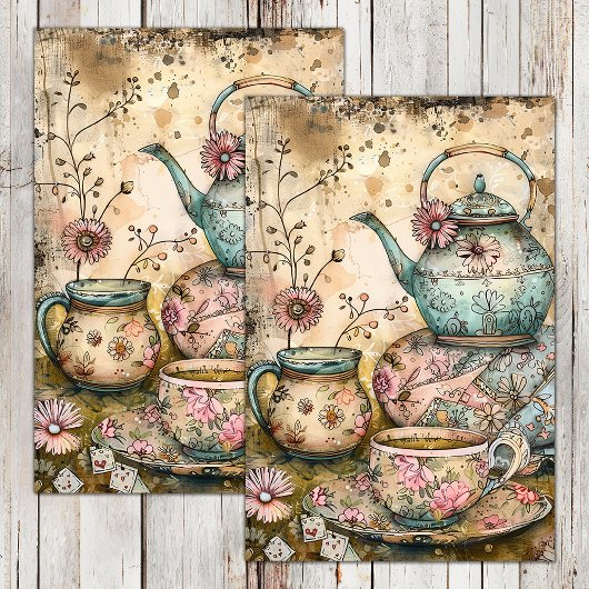 BOHO TEA PARTY DECOUPAGE TISSUPAPIER SEIDENPAPIER