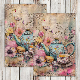BOHO TEA PARTY DECOUPAGE TISSUPAPIER SEIDENPAPIER