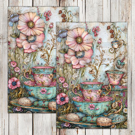 BOHO TEA PARTY DECOUPAGE TISSUPAPIER SEIDENPAPIER