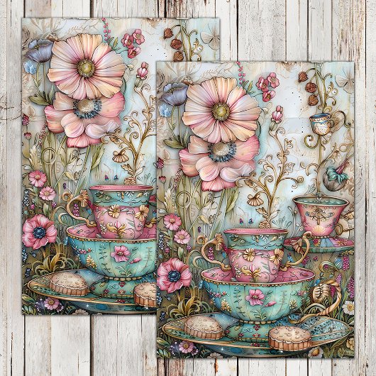BOHO TEA PARTY DECOUPAGE TISSUPAPIER SEIDENPAPIER