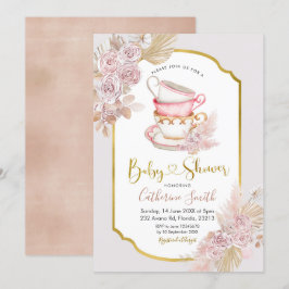Boho Tea Party Kinderdusche Einladung