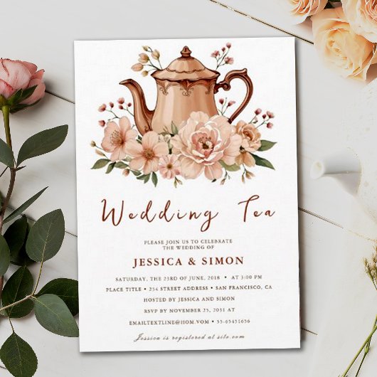 Boho Tea Party Terracotta Party Hochzeit Einladung