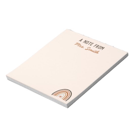 Boho Teacher Appreciative Rainbow Apple Notizblock (Rotiert)