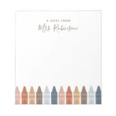 Boho Teacher Apprecision Crayon Notepad Notizblock (Vorderseite)