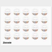 Boho Teacher Classic Round Sticker (Blatt)
