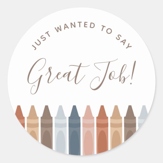 Boho Teacher Classic Round Sticker (Vorderseite)