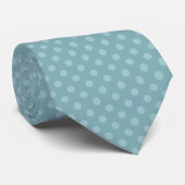 Boho Teal Mini Polka Dots Krawatte (Gerollt)