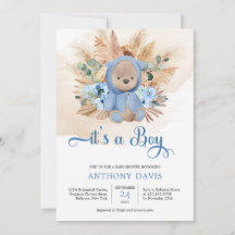 Boho Teddy Bär mit einem Pampasgras-Sweatshirt