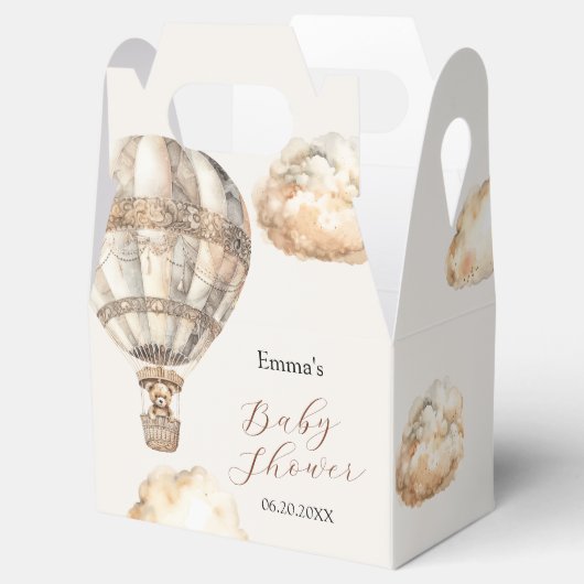 Boho Teddy Bear Air Ballloon Sky Clouds Gefallen B Geschenkschachtel (Geöffnet)