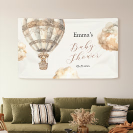 Boho Teddy Bear Air Ballon Wolken Baby Dusche Banner
