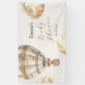 Boho Teddy Bear Air Ballon Wolken Baby Dusche Banner (Vertikal)