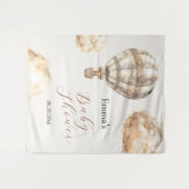 Boho Teddy Bear Air Ballon Wolken Baby Dusche Wandteppich (Vorderseite (Horizontal))