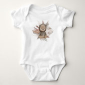 Boho Teddy Bear Baby Bodysuit Strampler (Vorderseite)