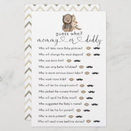 Boho Teddy Bear Baby Dusche Ratet Wer Game