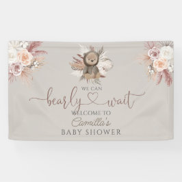 Boho Teddy Bear Baby Dusche Willkommen Banner