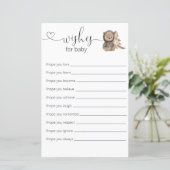 Boho Teddy Bear Baby Dusche wünscht sich für Baby (Stehend Vorderseite)