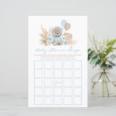 Boho Teddy Bear Baby Shooter Bingo Game (Stehend Vorderseite)