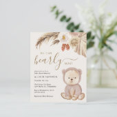 Boho Teddy Bear Baby Shower Einladung (Stehend Vorderseite)
