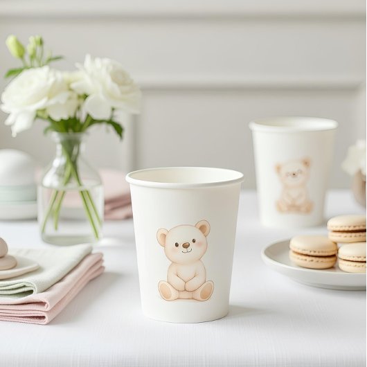 Boho Teddy Bear Baby Shower  Pappbecher