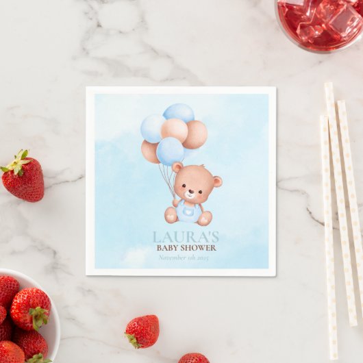 Boho Teddy Bear Baby Shower Serviette (Beispiel)