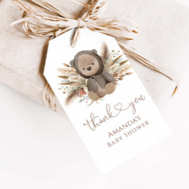 Boho Teddy Bear Baby Shower Vielen Dank Geschenkanhänger