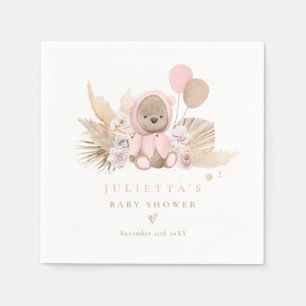 Boho Teddy Bear Babydusche Dekorationen Napkins Serviette
