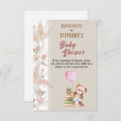 Boho Teddy Bear Babydusche Windelwanne Windelwanne Begleitkarte (Vorne/Hinten)