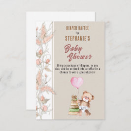 Boho Teddy Bear Babydusche Windelwanne Windelwanne Begleitkarte