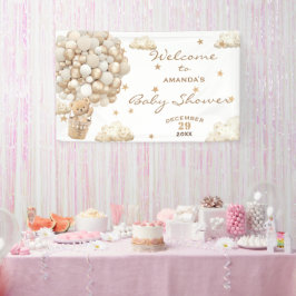 Boho Teddy Bear Balloons Babydusche Willkommen Banner
