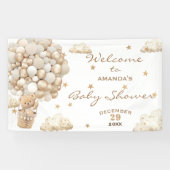 Boho Teddy Bear Balloons Babydusche Willkommen Banner (Horizontal)