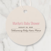 Boho Teddy Bear & Balloons Bearly Wait Baby Dusche Geschenkanhänger (Rückseite)