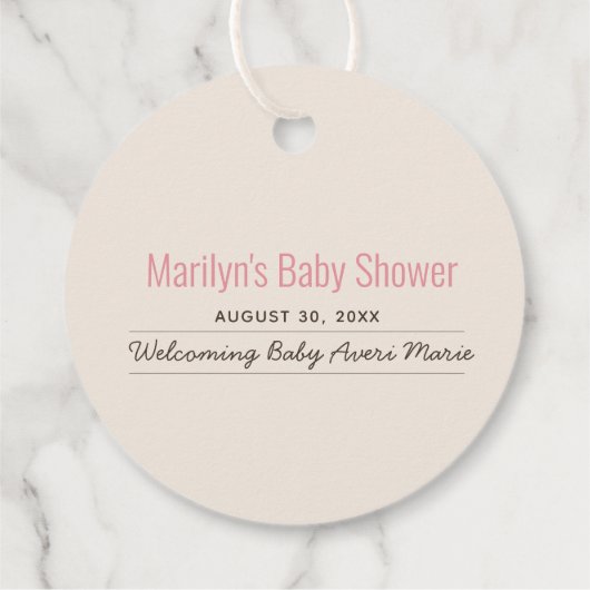 Boho Teddy Bear & Balloons Bearly Wait Baby Dusche Geschenkanhänger (Rückseite)