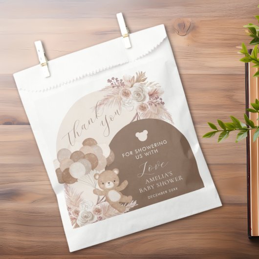 Boho Teddy Bear Bear Bearly Wait Baby Dusche Danke Geschenktütchen