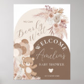 Boho Teddy Bear Bear Bearly Wait Baby Dusche Willk Poster (Vorne)