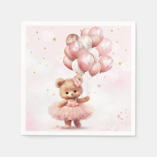 Boho Teddy Bear Bear Bearly Wait Pink Girl Baby Du Serviette (Vorderseite)