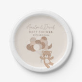 Boho Teddy Bear Bearly Wait Balloon Pappteller (Vorderseite)