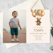 Boho Teddy Bear Beary Erster Geburtstag Party Einladung
