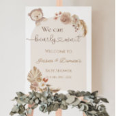 Boho Teddy Bear Begrüßung Babydusche Zeichen Poster