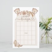 Boho Teddy Bear Bingo Baby Showspiel (Stehend Vorderseite)