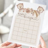 Boho Teddy Bear Bingo Baby Showspiel Einladung