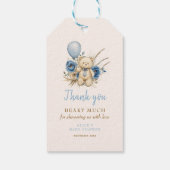 Boho Teddy Bear Blue Bearly Wait Baby Shooting Fav Geschenkanhänger (Rückseite)