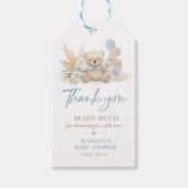 Boho Teddy Bear Blue Bearly Wait Baby Shooting Fav Geschenkanhänger (Vorderseite)