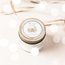 Boho Teddy Bear Blue Bearly Wait Baby Shooting Fav Runder Aufkleber