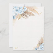 Boho Teddy Bear Boy Blue Bearly Wait Baby Dusche Einladung (Rückseite)