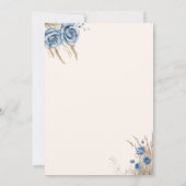 Boho Teddy Bear Boy Blue Bearly Wait Baby Einladung (Rückseite)