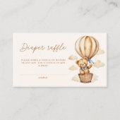 Boho Teddy Bear Diaper Raffle Baby Dusche Begleitkarte (Vorderseite)