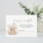 Boho Teddy Bear Diaper Umschließungskarte Einladung (Stehend Vorderseite)