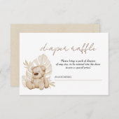 Boho Teddy Bear Diaper Umschließungskarte Einladung (Vorne/Hinten)